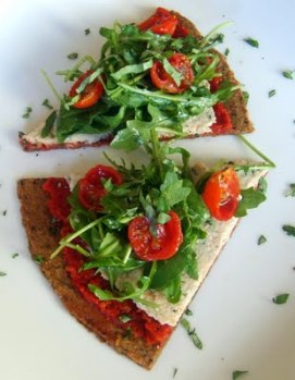 Healthy Vegan Recipe - Dried Tomato and Cashew Basil Ricotta Pizza